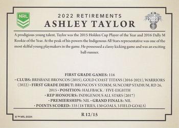 2023 NRL Traders Titanium - Retirements #R12 Ashley Taylor Back